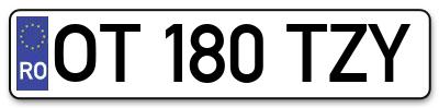 Placuta inmatriculare numar auto  OT-180-TZY, OT 180 TZY, OT180TZY