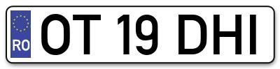 Placuta inmatriculare numar auto  OT-19-DHI, OT 19 DHI, OT19DHI