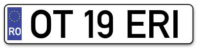 Placuta inmatriculare numar auto  OT-19-ERI, OT 19 ERI, OT19ERI