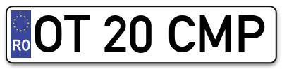 Placuta inmatriculare numar auto  OT-20-CMP, OT 20 CMP, OT20CMP