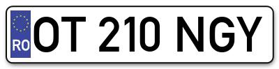 Placuta inmatriculare numar auto  OT-210-NGY, OT 210 NGY, OT210NGY