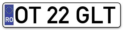 Placuta inmatriculare numar auto  OT-22-GLT, OT 22 GLT, OT22GLT