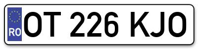 Placuta inmatriculare numar auto  OT-226-KJO, OT 226 KJO, OT226KJO