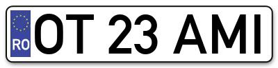 Placuta inmatriculare numar auto  OT-23-AMI, OT 23 AMI, OT23AMI