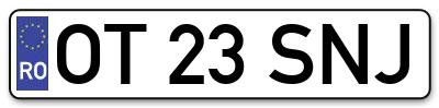 Placuta inmatriculare numar auto  OT-23-SNJ, OT 23 SNJ, OT23SNJ