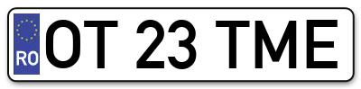 Placuta inmatriculare numar auto  OT-23-TME, OT 23 TME, OT23TME