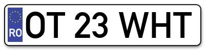 Placuta inmatriculare numar auto  OT-23-WHT, OT 23 WHT, OT23WHT