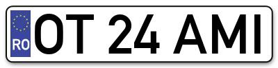 Placuta inmatriculare numar auto  OT-24-AMI, OT 24 AMI, OT24AMI