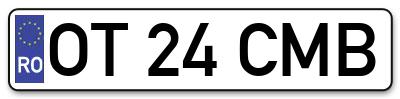 Placuta inmatriculare numar auto  OT-24-CMB, OT 24 CMB, OT24CMB