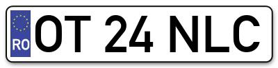 Placuta inmatriculare numar auto  OT-24-NLC, OT 24 NLC, OT24NLC