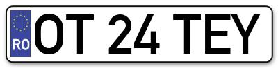 Placuta inmatriculare numar auto  OT-24-TEY, OT 24 TEY, OT24TEY