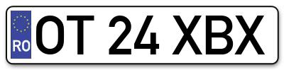 Placuta inmatriculare numar auto  OT-24-XBX, OT 24 XBX, OT24XBX