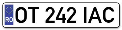 Placuta inmatriculare numar auto  OT-242-IAC, OT 242 IAC, OT242IAC