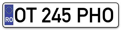 Placuta inmatriculare numar auto  OT-245-PHO, OT 245 PHO, OT245PHO