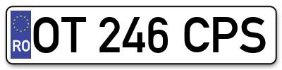 Placuta inmatriculare numar auto  OT-246-CPS, OT 246 CPS, OT246CPS