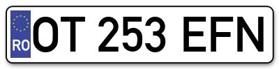 Placuta inmatriculare numar auto  OT-253-EFN, OT 253 EFN, OT253EFN