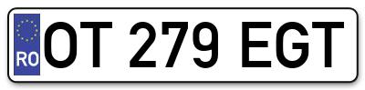 Placuta inmatriculare numar auto  OT-279-EGT, OT 279 EGT, OT279EGT