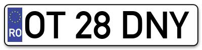 Placuta inmatriculare numar auto  OT-28-DNY, OT 28 DNY, OT28DNY