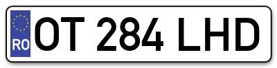 Placuta inmatriculare numar auto  OT-284-LHD, OT 284 LHD, OT284LHD