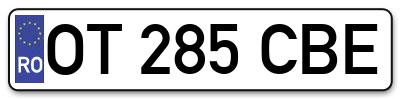 Placuta inmatriculare numar auto  OT-285-CBE, OT 285 CBE, OT285CBE
