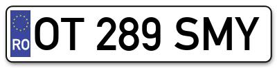 Placuta inmatriculare numar auto  OT-289-SMY, OT 289 SMY, OT289SMY