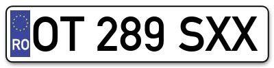 Placuta inmatriculare numar auto  OT-289-SXX, OT 289 SXX, OT289SXX