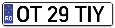 Placuta inmatriculare numar auto  OT-29-TIY, OT 29 TIY, OT29TIY