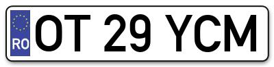 Placuta inmatriculare numar auto  OT-29-YCM, OT 29 YCM, OT29YCM