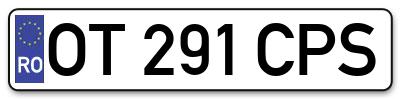 Placuta inmatriculare numar auto  OT-291-CPS, OT 291 CPS, OT291CPS