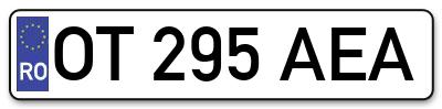 Placuta inmatriculare numar auto  OT-295-AEA, OT 295 AEA, OT295AEA