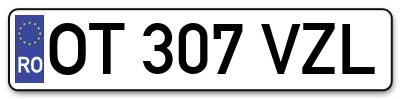 Placuta inmatriculare numar auto  OT-307-VZL, OT 307 VZL, OT307VZL