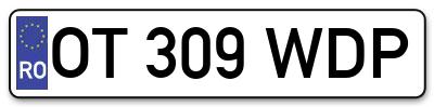 Placuta inmatriculare numar auto  OT-309-WDP, OT 309 WDP, OT309WDP