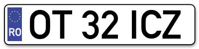 Placuta inmatriculare numar auto  OT-32-ICZ, OT 32 ICZ, OT32ICZ