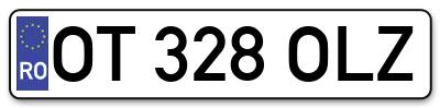 Placuta inmatriculare numar auto  OT-328-OLZ, OT 328 OLZ, OT328OLZ