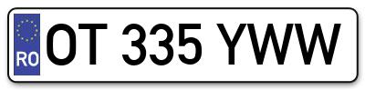Placuta inmatriculare numar auto  OT-335-YWW, OT 335 YWW, OT335YWW
