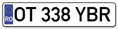 Placuta inmatriculare numar auto  OT-338-YBR, OT 338 YBR, OT338YBR