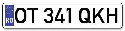 Placuta inmatriculare numar auto  OT-341-QKH, OT 341 QKH, OT341QKH
