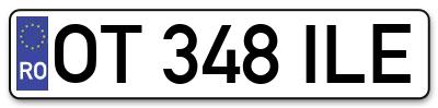 Placuta inmatriculare numar auto  OT-348-ILE, OT 348 ILE, OT348ILE