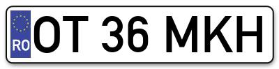 Placuta inmatriculare numar auto  OT-36-MKH, OT 36 MKH, OT36MKH