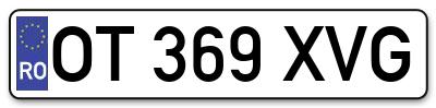 Placuta inmatriculare numar auto  OT-369-XVG, OT 369 XVG, OT369XVG