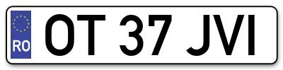 Placuta inmatriculare numar auto  OT-37-JVI, OT 37 JVI, OT37JVI