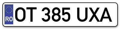 Placuta inmatriculare numar auto  OT-385-UXA, OT 385 UXA, OT385UXA