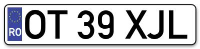 Placuta inmatriculare numar auto  OT-39-XJL, OT 39 XJL, OT39XJL