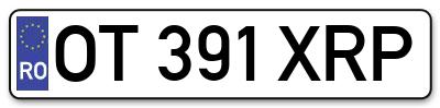 Placuta inmatriculare numar auto  OT-391-XRP, OT 391 XRP, OT391XRP