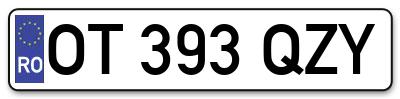 Placuta inmatriculare numar auto  OT-393-QZY, OT 393 QZY, OT393QZY