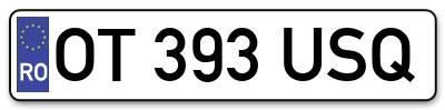 Placuta inmatriculare numar auto  OT-393-USQ, OT 393 USQ, OT393USQ