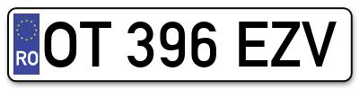 Placuta inmatriculare numar auto  OT-396-EZV, OT 396 EZV, OT396EZV