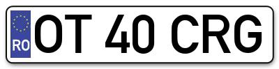 Placuta inmatriculare numar auto  OT-40-CRG, OT 40 CRG, OT40CRG