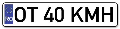 Placuta inmatriculare numar auto  OT-40-KMH, OT 40 KMH, OT40KMH