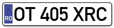 Placuta inmatriculare numar auto  OT-405-XRC, OT 405 XRC, OT405XRC